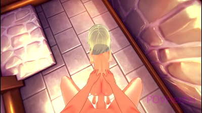 (ხაფანგი) ელვის მოახლე გეხმარებათ სახის დაბანაში.